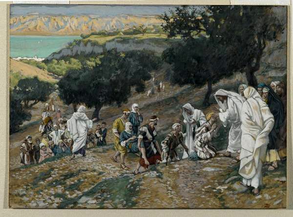 Jacques Tissot - Jésus guérit un lépreux sur la montagne