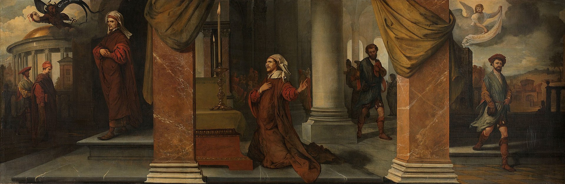 Le Pharisien et le Publicain, fresque baroque de l'abbaye d'Ottobeuren. 