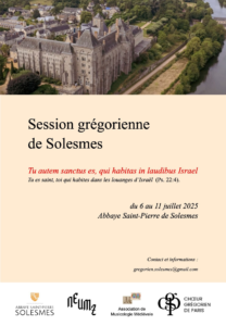 SESSION GREGORIENNE à SOLESMES